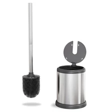 ToiletTree Products Toilet Brush with Lid - Sleek Toilet Bowl Brush and Holder 