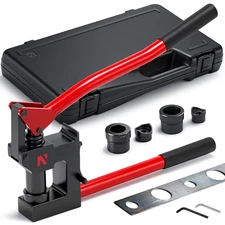 Metal Stud Punch Set with 7/8", 1-1/8", 1-11/32" Dies, 20GA Punch Capacity Manua