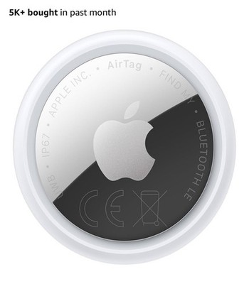 Apple AirTag Schlüsselfinder Bluetooth-Tracker A2187 Weiß/Silber