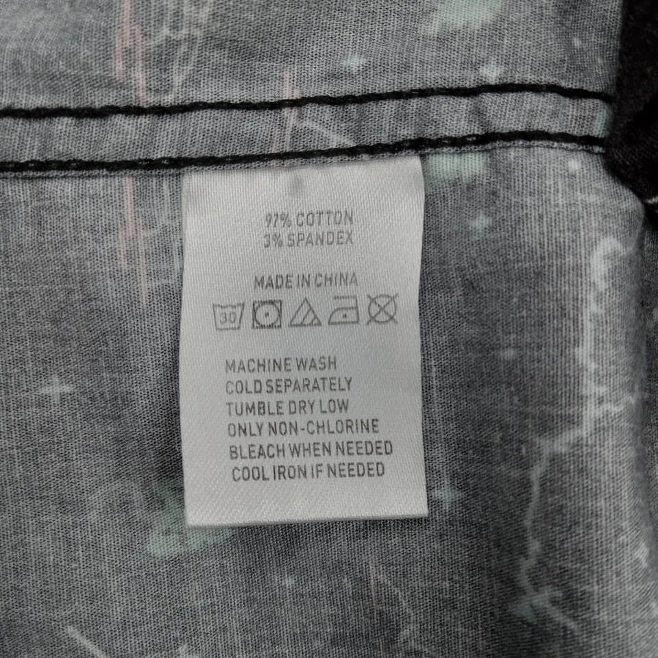 Jack Sage Shirt Mens Medium Button Up Stretch Novelty Desert Scorpion Moon Cat - Image 3 of 4