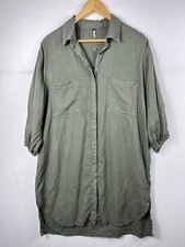 YFB Young Fabulous & Broke Shirt Dress Size XS Green Linen Blend
