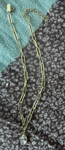 Authentic melinda maria neclace with cz stone I think gold plated