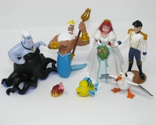 LITTLE MERMAID Figure PVC Ariel PRINCE ERIC King Triton flounder cake topper