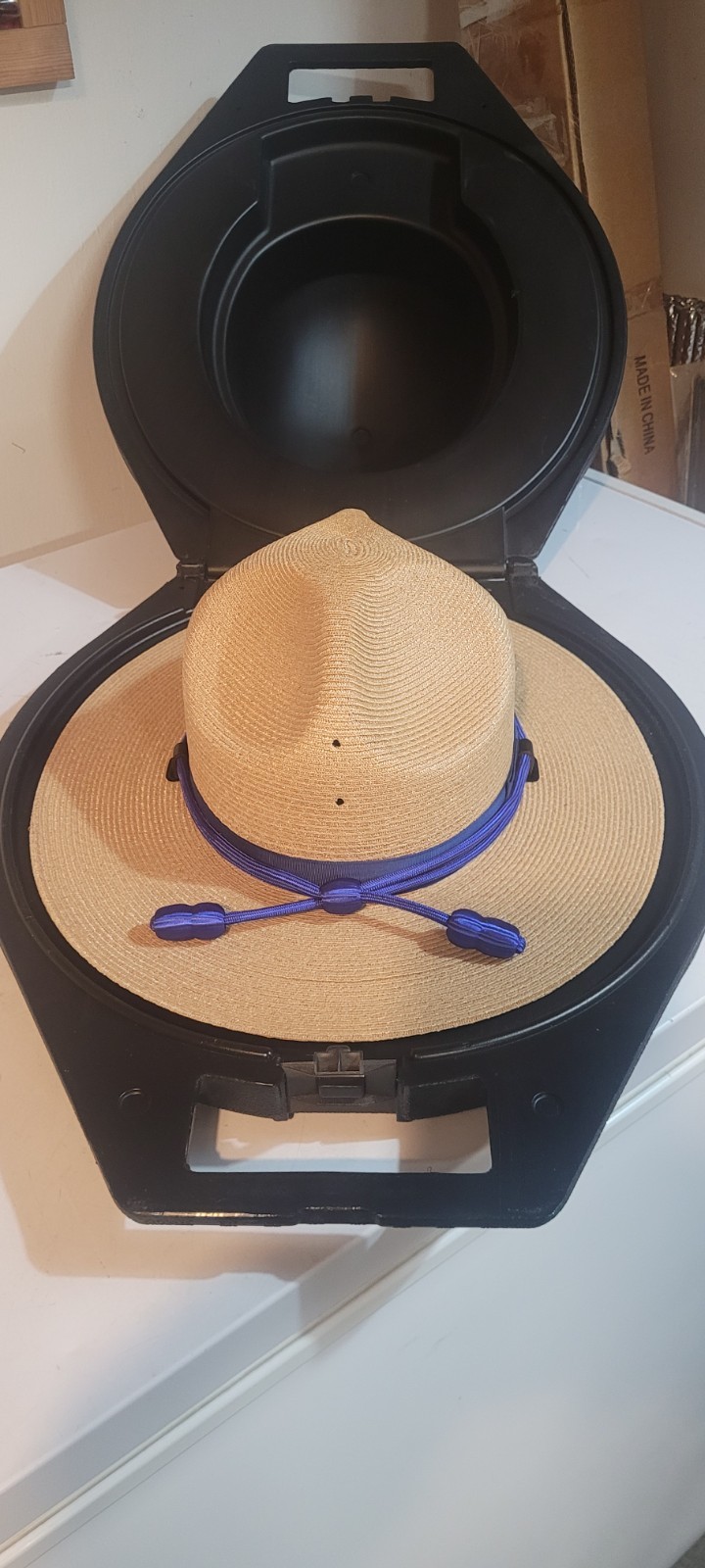 Vintage CHP California Highway Patrol Campaign Hat Stratton 6 7/8 size straw.