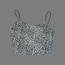 Blue Animal Print Cropped Top