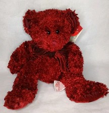 Vintage Russ Berrie Rosetta Red Sparkly Teddy Bear 6.5" Plush Stuffed Animal NWT