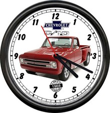 Licensed 1968 Chevy Chevrolet Red C-10 Step Side Truck General Motors Wall Clock Licensed 1968 Chevy Chevrolet Red C-10 Step Side Truck General Motors Wall Clock