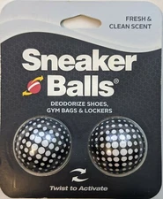 Sneaker Balls 2 Pack Deodorizes Shoes Gym Bags & Locker Fresh Clean Scent 