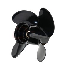 Boat Propeller 10.1x15 For Honda Yamaha Outboard Motor 4 Blades 13 Tooth BLACK