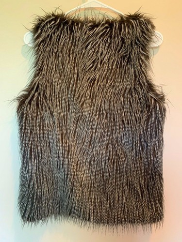 Max Studio Faux Fur Lined Hook Closure Vest SZ MED - Picture 5 of 6