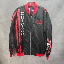 Rare NWOT JH Design Madhouse on Madison NBA Chicago Bulls Black Jacket Mens L