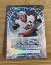 Thomas Chabot 2021-22 UD Black Diamond Sparkling Scripts Auto /60 -  -#SC-TC