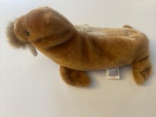 TY beanie babies “Paul” the walrus RARE VTG 1999 Brown stuffed Plush Animal 8in.