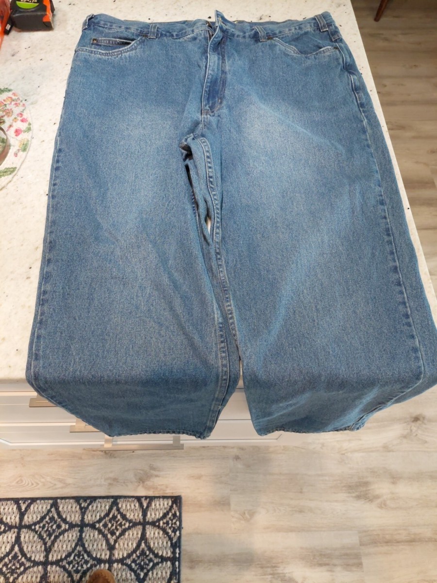 626 Blue Jeans Straight Leg Mens 42×32 Blue Medium Wash Flat Front