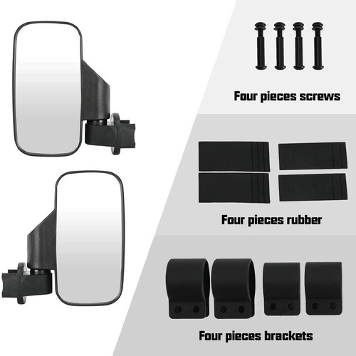 Rear View Mirror Side Mirrors 1.75" 2" Roll Bar For Polaris RZR Yamaha ATV UTV - Picture 10 of 14