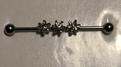 3-Internal Thread CZ Flower 316L Surgical Steel Internal Thread Industrial Barbe