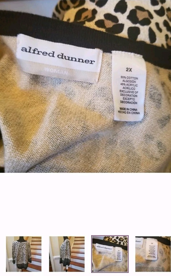 Alfred Dunner Animal Print Top Size 2X eBay