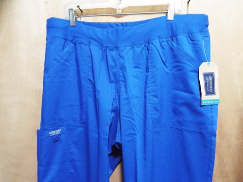 3 Pairs Cherokee Bottom Scrubs Royal Blue Petite XL Modern Classic Stretch NWT - Picture 8 of 10