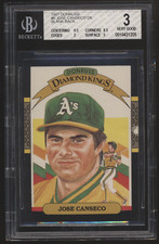1987 Donruss #6 Jose Canseco Diamond Kings Blank Misprinted Back Error BGS 3