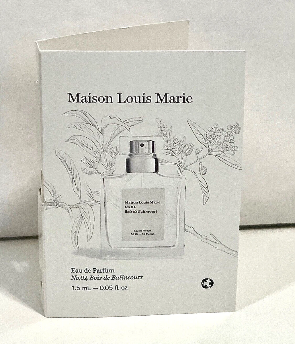 MAISON LOUIS MARIE No 4 BOIS DE BALINCOURT EAU DE PARFUM .05 OZ / 1.5 ML NEW !!!