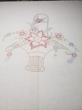 Gorgeous Hand Embroidered White Tablecloth