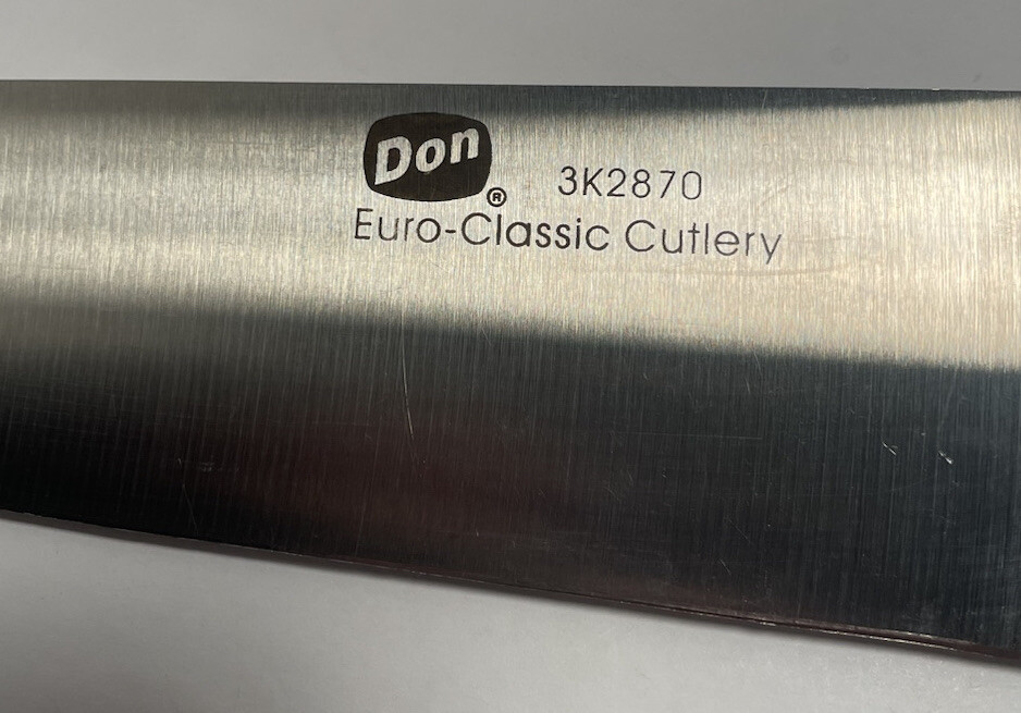 Don Euro Chef Knife 13” With 8” Blade Black Handle Classic Cutlery #3K2870