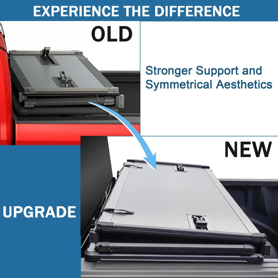 Cubierta rígida triple plegable de 6,8 ft para Chevy Silverado GMC Sierra 1500 2020-2022 Foto 4 de 4