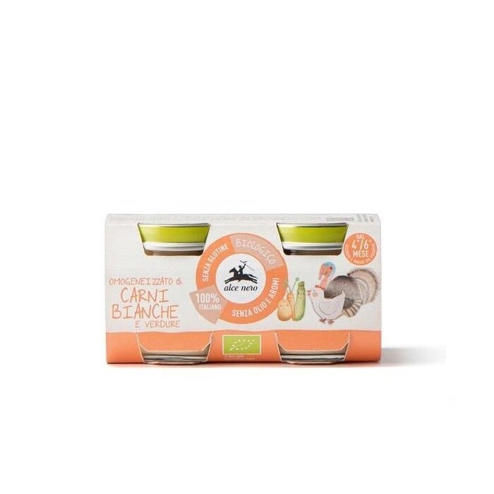 Alce Nero Omogeneizzati Biologici Carni Bianche Con Verdure 3 Confezioni Da 2X80