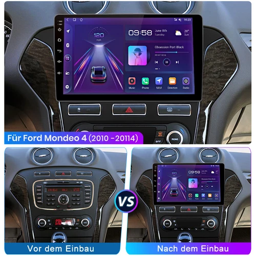 64G Für Ford Mondeo MK4 2010-2014 Android 13 Autoradio CarPlay Kam Navi RDS - Bild 2 von 11