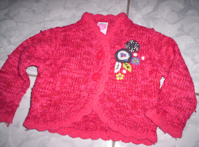 Süßes Strick-Bolero ''CAKEWALK'', Boucle-Garn, rot, neuw.  Gr.80