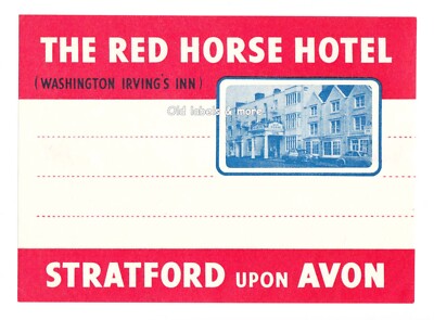 x4061 The Red Horse Hotel STRATFORD UPON AVON luggage label Kofferaufkleber