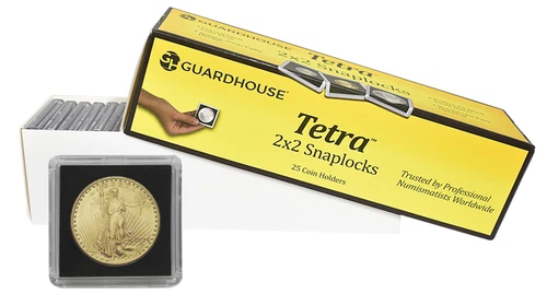 Guardhouse 2x2 Tetra Snaplock Coin Holders for 1 ounce Gold Eagle, 25 pk