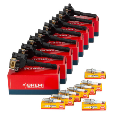 8x BREMI Zündspule + 8x NGK Zündkerze für BMW 5er E34 7er E32 E38 8er E31 M60