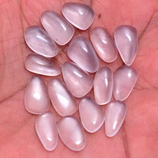 21 Pcs Natural Rose Quartz Cabochon 13mm-15mm Untreated Gemstones Wholesale Lot