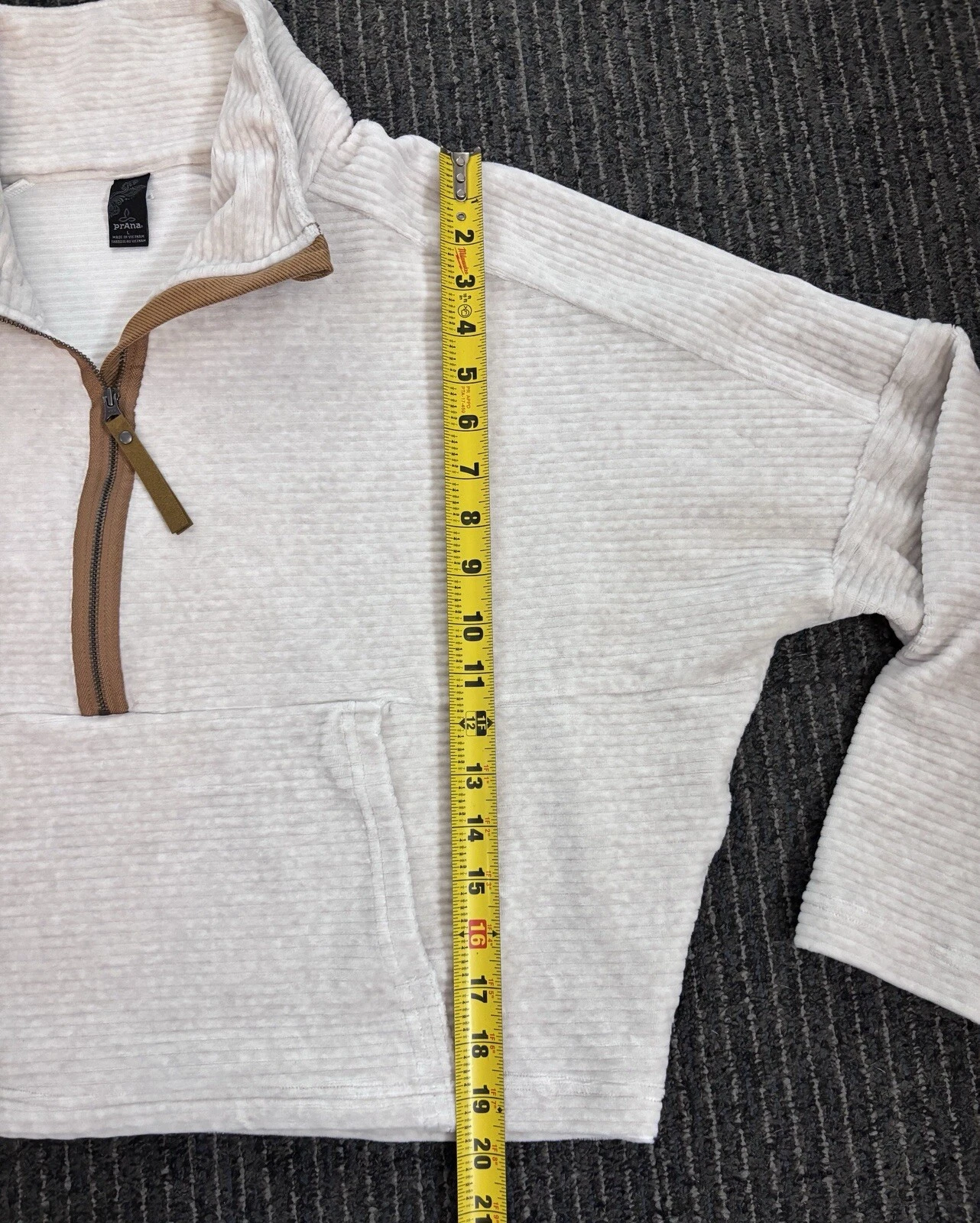 prana escambia half zip cropped fleece jacket