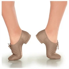 So Danca JZ10 Tan Adult 12.5M (Fit 12) Jodi Leather Lace Up Split Sole Jazz Shoe