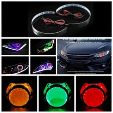 2Pcs LED RGB Devil Eyes Halo Ring For Projector Lens Headlights DRL Retrofit 