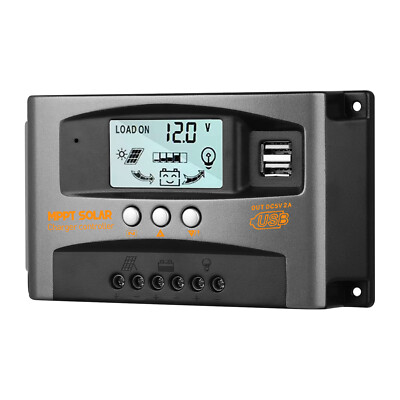 12/24V 30A/60A MPPT Solar Charge Controller Panel Battery Regulator Dual USB