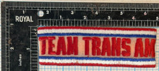 VINTAGE PONTIAC TEAM TRANS AM AUTOMOBILE CAR RACING RED TEXT 4.75" SEW ON PATCH