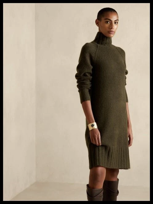 Olive green sweater dress sale