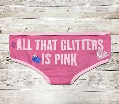 RARE PINK VS VINTAGE GLITTER LOW RISE HIPSTER PANTY NWT