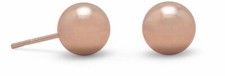 14 Karat Rose Gold Plated 8mm Ball Stud Earrings 925 Sterling Silver