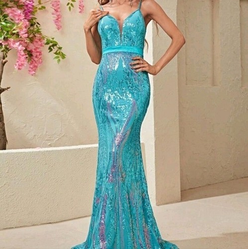 Blue Party Contrast Sequin