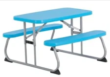Lifetime 260261 Picton Blue 32" Children's Kid Outdoor Picnic Table with Benches