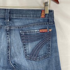 7 For All Mankind Dojo Cropped Jeans Size 26 Stretch Cotton Made in USA Y2K