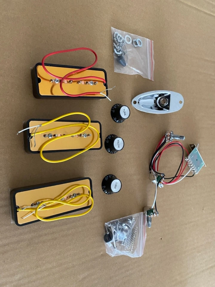 3 P90’s, 3 Knobs, 1 V pot, 2 T pots, Wiring, 5 Way Switch, plus nuts and Washers - Image 2 of 4