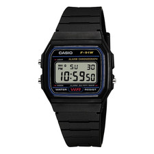Casio F-91W Digitaluhr Quarz, schwarz, Kunsts...
