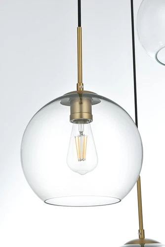 Elegant Lighting LD2218 Baxter 3 Light 21"W Multi Light Pendant - Brass - Picture 6 of 12