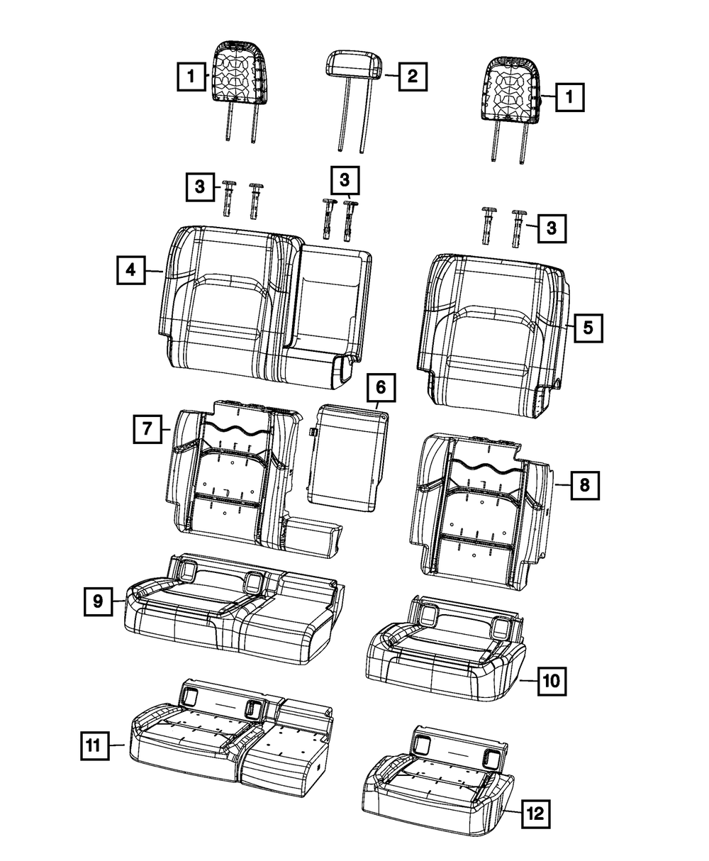Genuine Mopar Rear Seat Back Cover 7EG20LA3AA