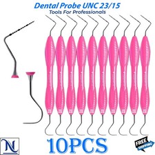Sonda periodontal dental Explorer UNC 15/23 herramienta de mango de silicona de acero inoxidable